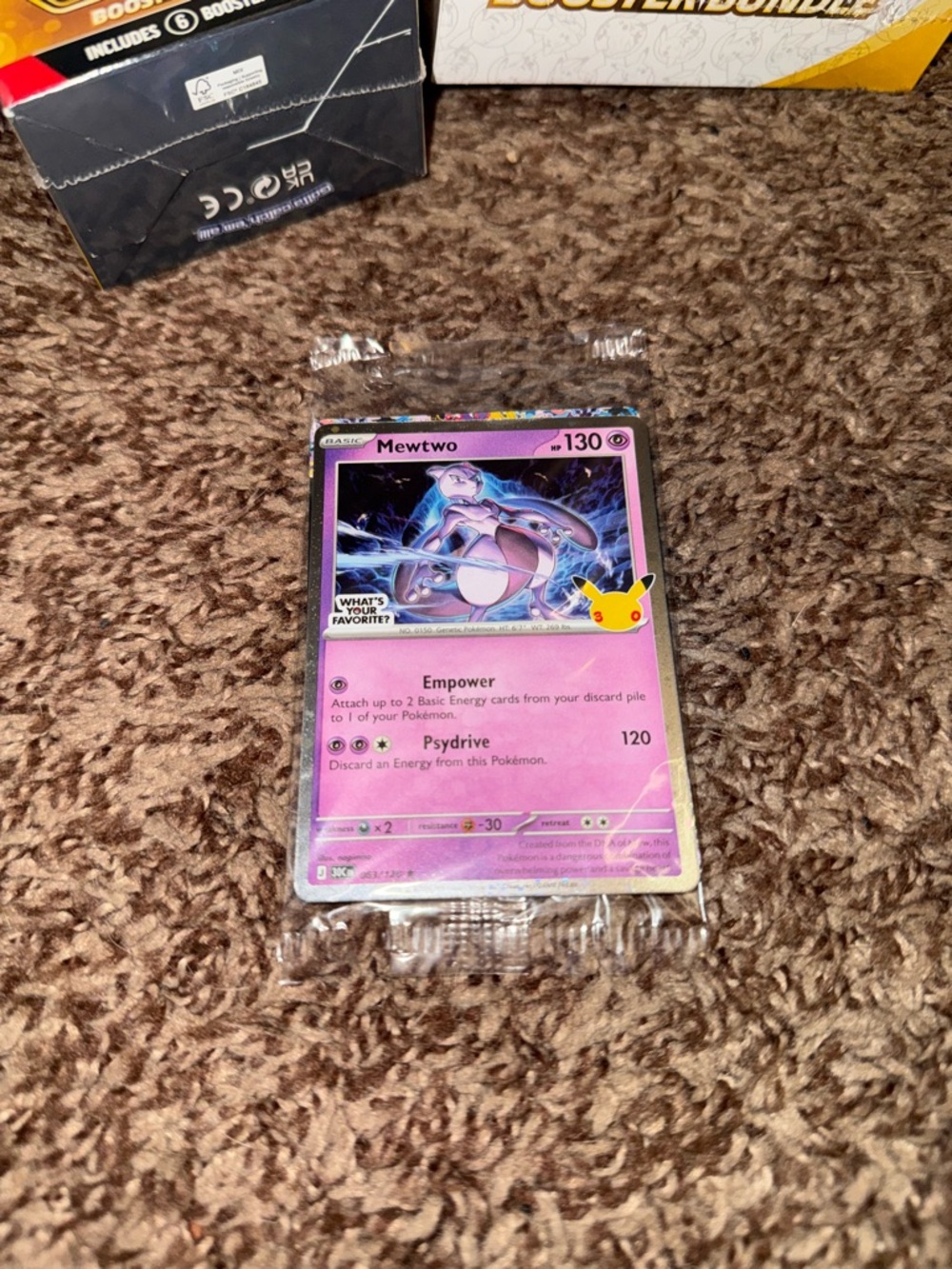 SEALED Pokemon 30th Anniversary Mewtwo Celebrations Promo Card Exclusive 063/128